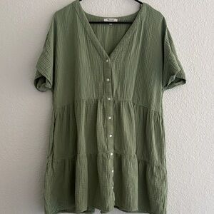 Madewell Sage Green Babydoll Dress